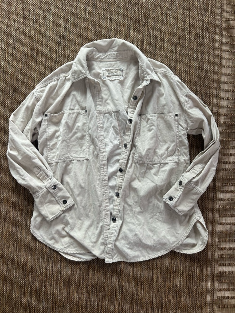 Free people we the free oversized corduroy button down shirt | size small